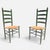 Vintage Rustic Farmhouse Green Ladderback Chairs With Rush Seats- A Pair For Sale - Image 13 of 15