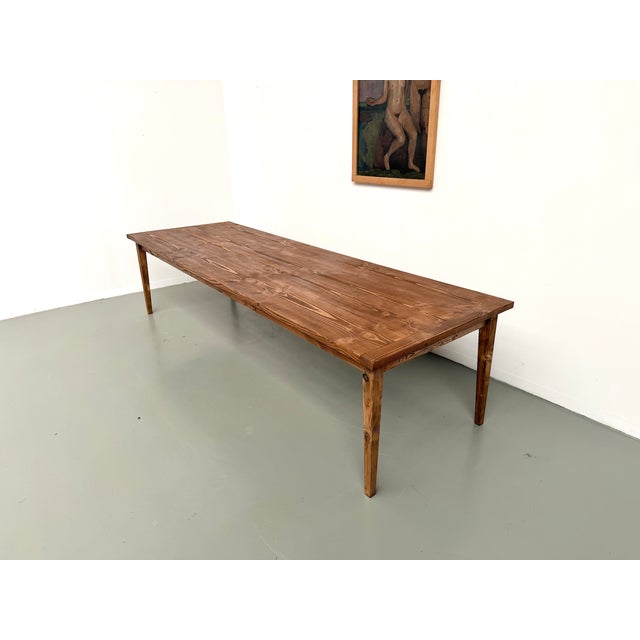 Vintage Farmhouse Table in Pine, 1970 For Sale - Image 3 of 18