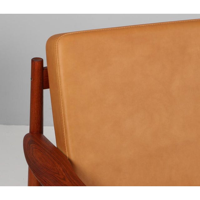 Grete Jalk Lounge Chair in Teak and Full Grain Aniline Leather by Grete Jalk, Denmark, 1960s For Sale - Image 4 of 9