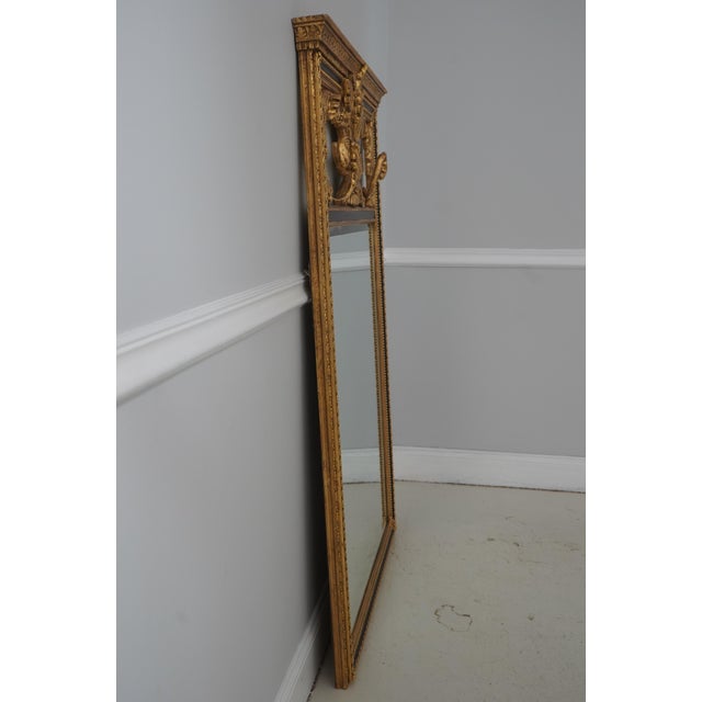 Age: Approx: 15 Years Old Details: 9D Gold w. Black Beveled Glass Mirror High Quality Construction Ornate Wreath & Torch...