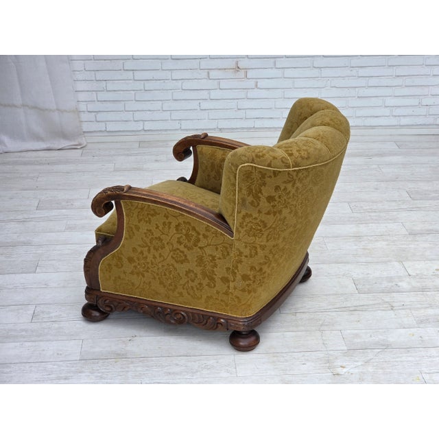 Danish Oak and Wool Armchair, 1960s For Sale - Image 11 of 18
