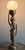 Hollywood Regency Vintage African Brass Figural Lady Table Lamp With Frosted Globe For Sale - Image 3 of 15