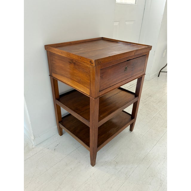 French Vintage Wooden Nightstand With Drawer, France For Sale - Image 3 of 18