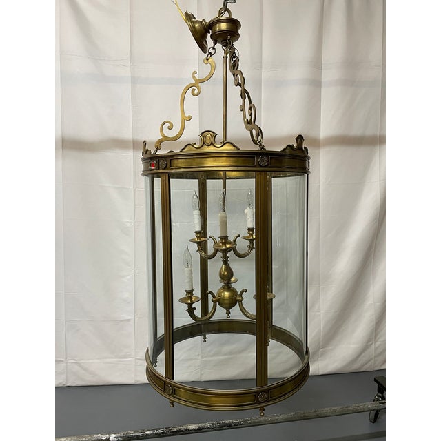 A 19th/Early 20th Century Solid Bronze Gothic Lantern, Six Lights. Circular Having fine bronze escutcheons This large and...