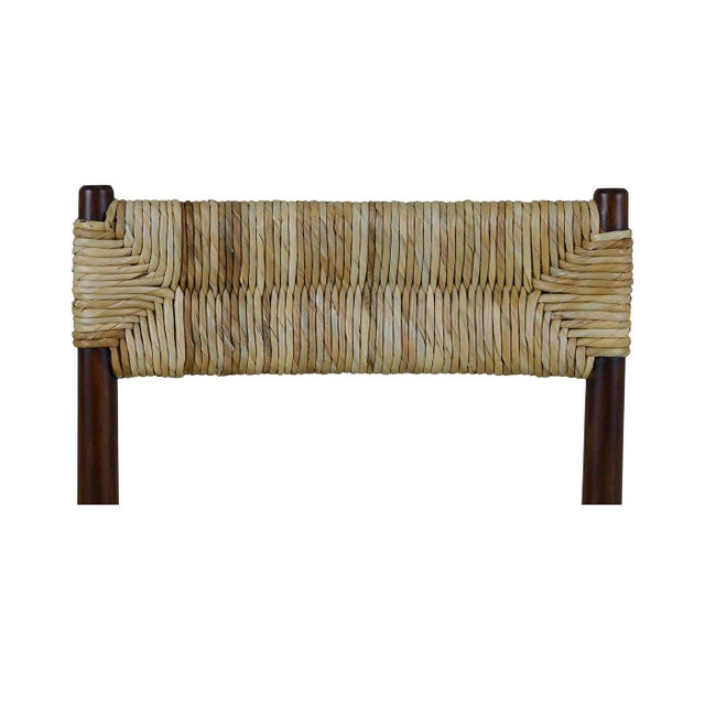 Brown Rustic Rush Seat Dining Chair in Dark Wood For Sale - Image 8 of 11