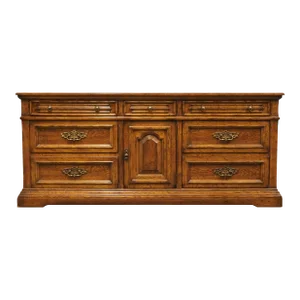 Drexel Heritage Bishopsgate Collection English Tudor Style 72" Triple Door Dresser 120-130