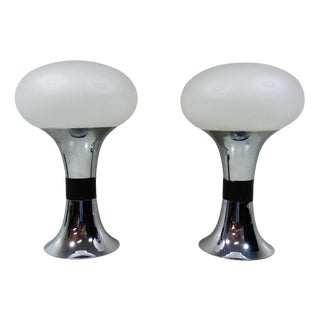 Large Space Age Glass Table Lamps, 1960s, Set of 2 For Sale