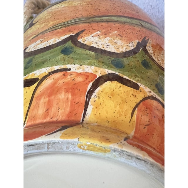 Italian Handpainted Ceramic 2 Handled Vase, Made in Italy by Anita Mary Archer For Sale - Image 9 of 11