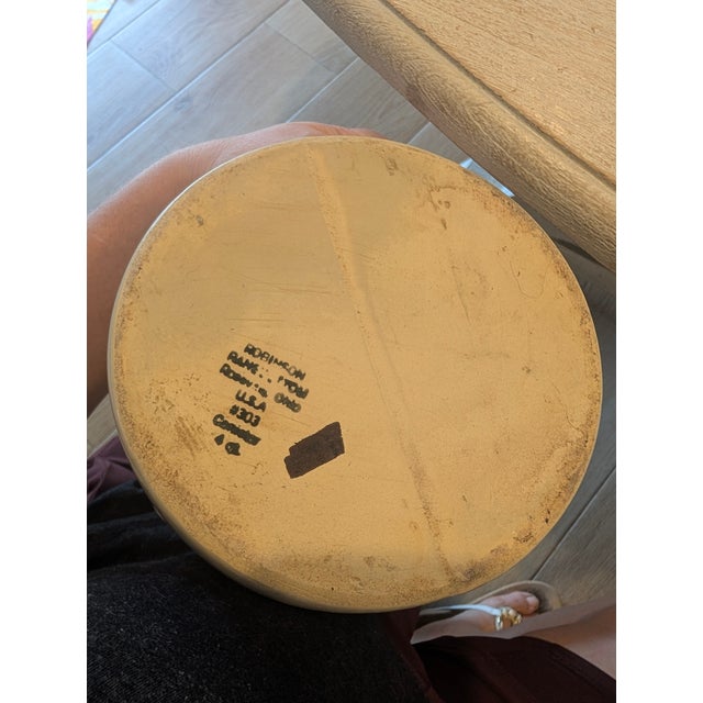 Vintage Robinson Ramsbottom Crock 4 Qt Stoneware With Blue Stripes For Sale - Image 12 of 12