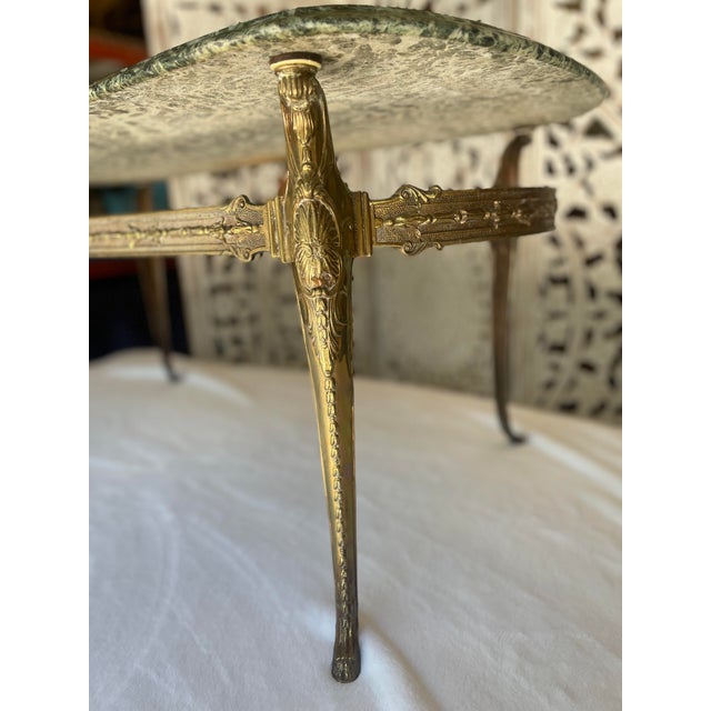 1950s Vintage Green Marble Top Italian Style Coffee Table For Sale In Naples, FL - Image 6 of 12