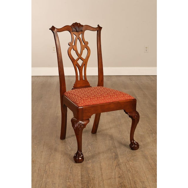 Stickley Stickley Chippendale Style Set of Four Mahogany Dining Chairs For Sale - Image 4 of 18