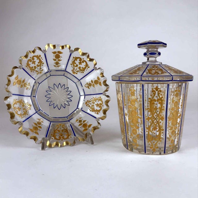 Traditional Directoire Crystal and Gold Vase, Set of 2 For Sale - Image 3 of 12