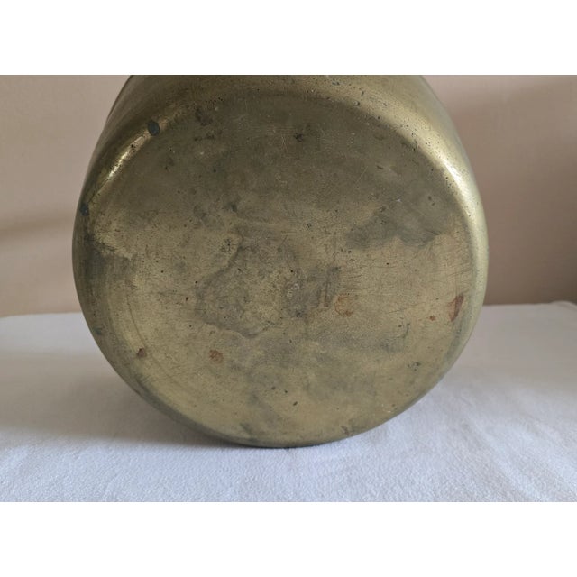 Antique Heavy Thick Brass Jam Pan Cooking Pot With Forged Iron Handle For Sale - Image 11 of 11