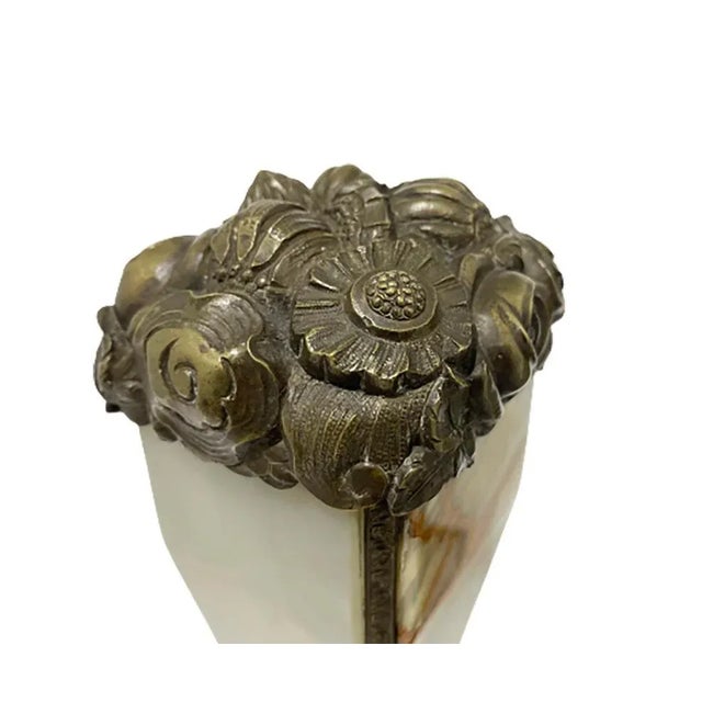 French Art Deco Bronze and Onyx Mantelpieces, 1920s, Set of 2 For Sale - Image 4 of 8