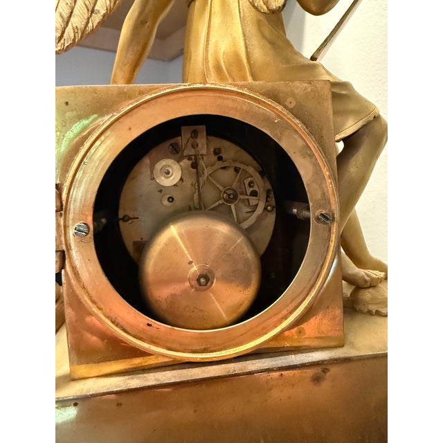 Metal Early 19th Century French Empire Gilt Bronze Astronomy Mantel Clock, Circa 1820 For Sale - Image 7 of 9