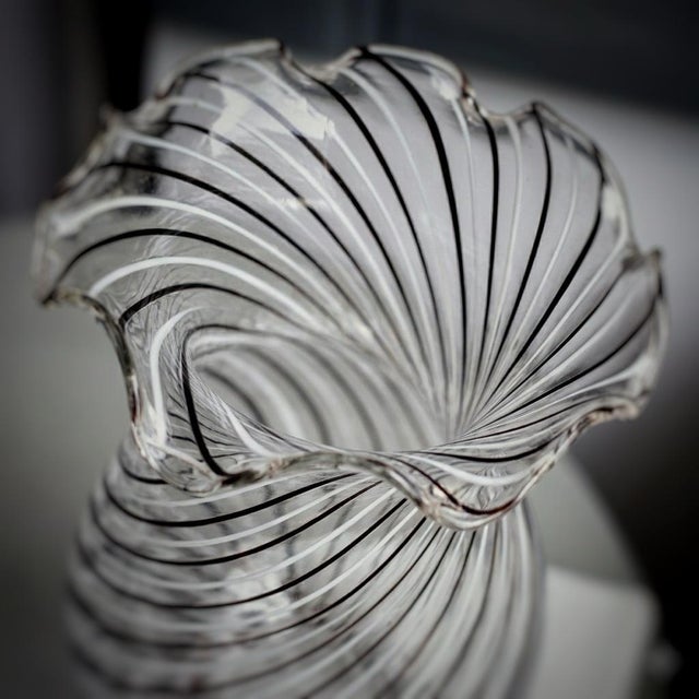 A stunning and rare vintage Murano glass vase, attributed to the renowned designer Dino Martens, dating from the 1970s....