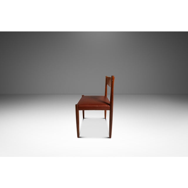 Mid-Century Modern Mid-Century Danish Modern Side / Dining Chair in Teak & Leather Attributed to Poul Volther for Frem Røjle, Denmark, C. 1970s For Sale - Image 3 of 18