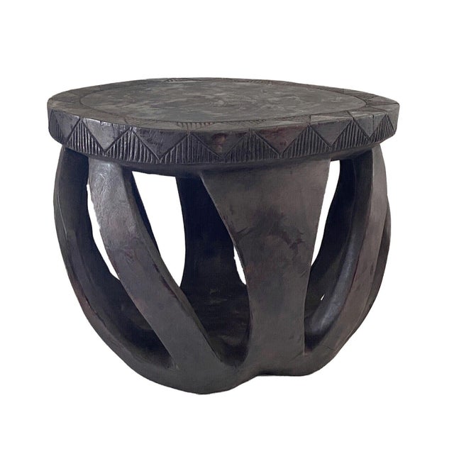 Vintage Large African Baga Stool /Table Guinea-Bissau 14" H by 17.25"w For Sale - Image 4 of 9