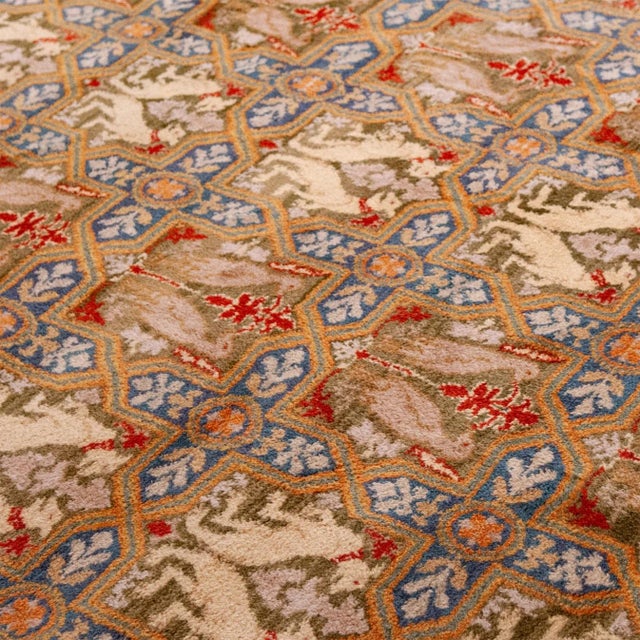 Spanish Hand-Knotted Wool Rug with Mythical Animals Motif, 1950s For Sale - Image 4 of 8