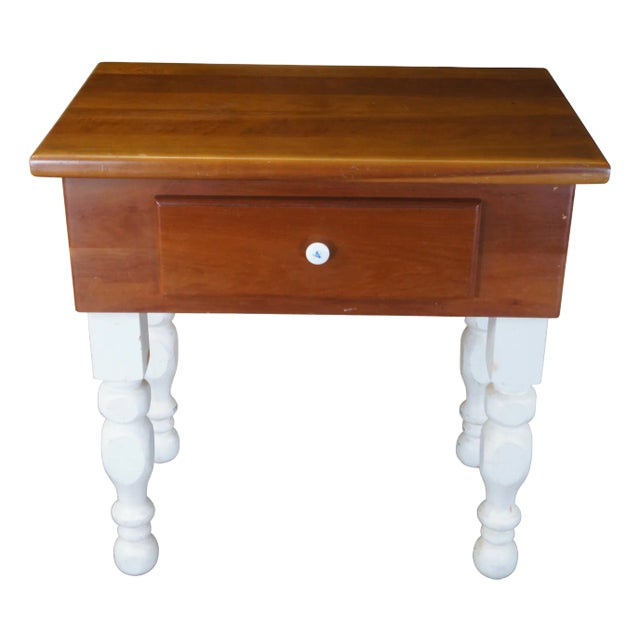 Vintage American Country Farmhouse Cherry & Pine Painted Table Kitchen Island For Sale