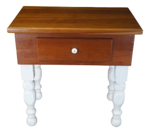Vintage American Country Farmhouse Cherry & Pine Painted Table Kitchen Island