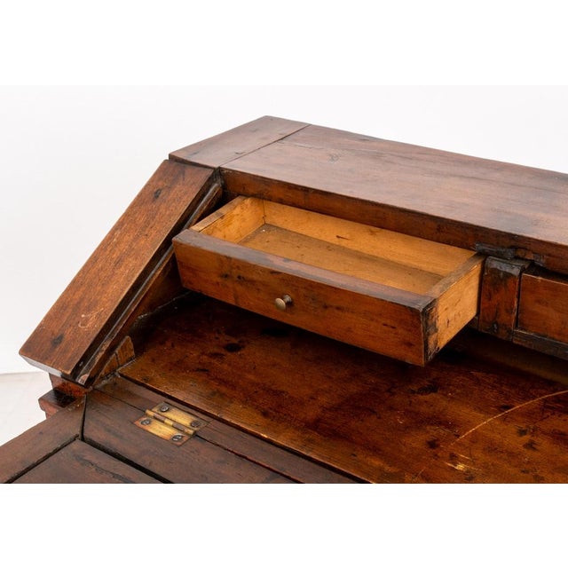 Italian Walnut Slanted Fall Front Secretary | Chairish