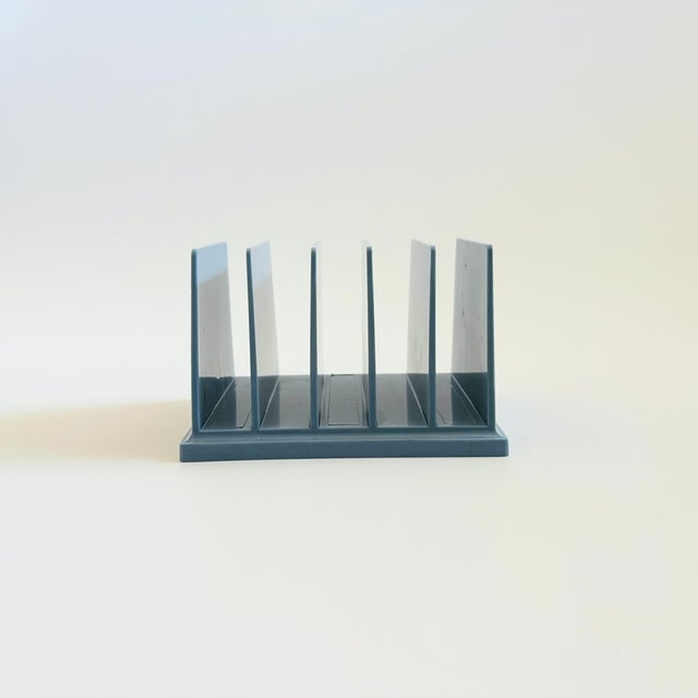 Vintage Blue Plastic Letter Holder For Sale - Image 4 of 11