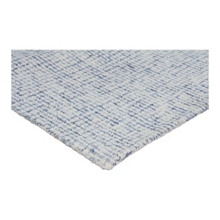 Exquisite Rugs Melbourne Hand Loom Wool & Cotton Blue - 8'x10' For Sale