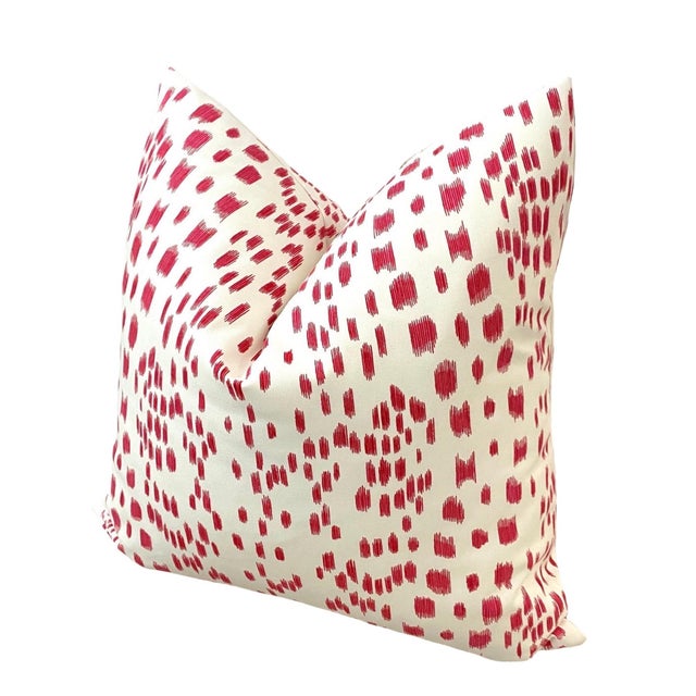Contemporary Pink Abstract Animal Print Two-Sided 22" Down Pillows - A Pair For Sale - Image 3 of 4