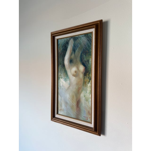 1970's Vintage Female Nude Oil Painting on Canvas – Framed For Sale - Image 4 of 13