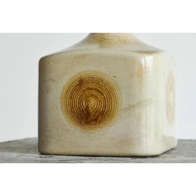 Mid-Century Modern Wood Imprint Studio Pottery Vase, 1940s For Sale - Image 3 of 9