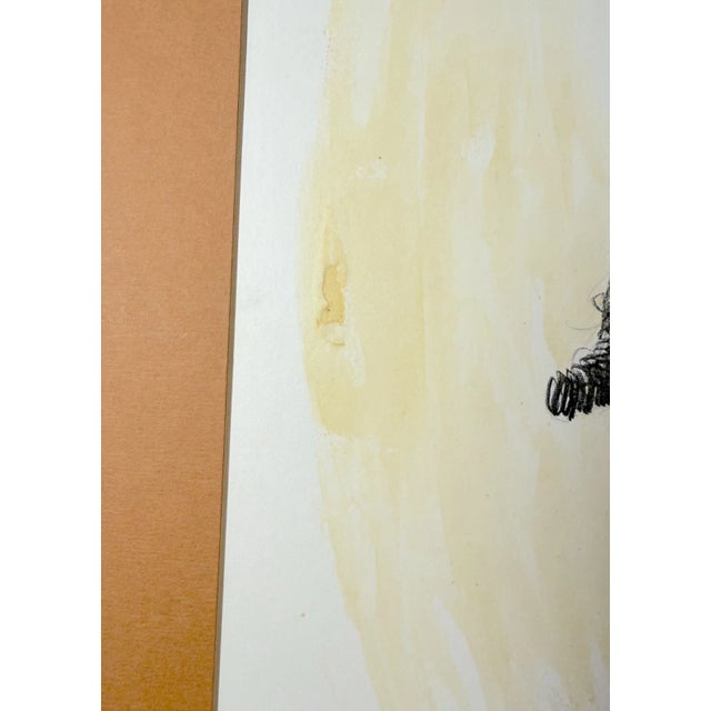 Vintage Original Sol Schreibman Jewish Rabbi Man Pencil Drawing Sketch Portrait For Sale - Image 11 of 11