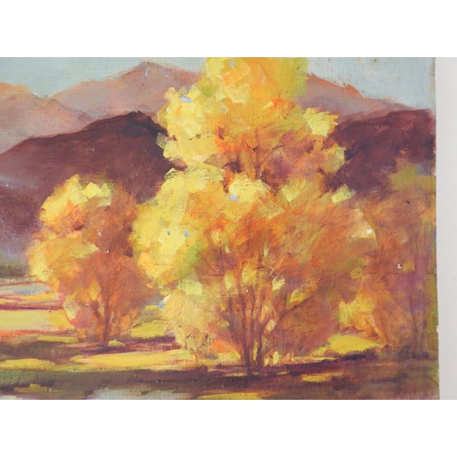 Vintage Autumn Mountain Landscape Painting For Sale - Image 4 of 6