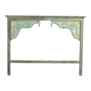 Indian King Size Headboard Constructed From Antique Architectural Components For Sale