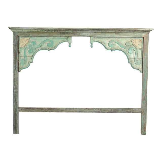 Indian King Size Headboard Constructed From Antique Architectural Components For Sale