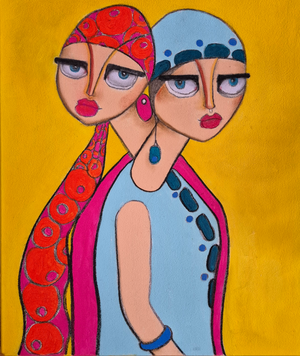 Margo and Maria. Contemporary Figurative Painting by Samantha Millington