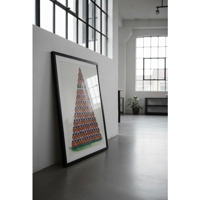 Cyrk Pyramid of Acrobats Poster from Jan Sawka, Poland, 1975, in Good conditions. Designed 1970 to 1979