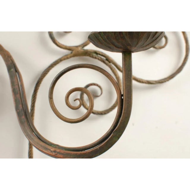 Mid-Century Metal Floral Sconce, 1960s For Sale - Image 4 of 9