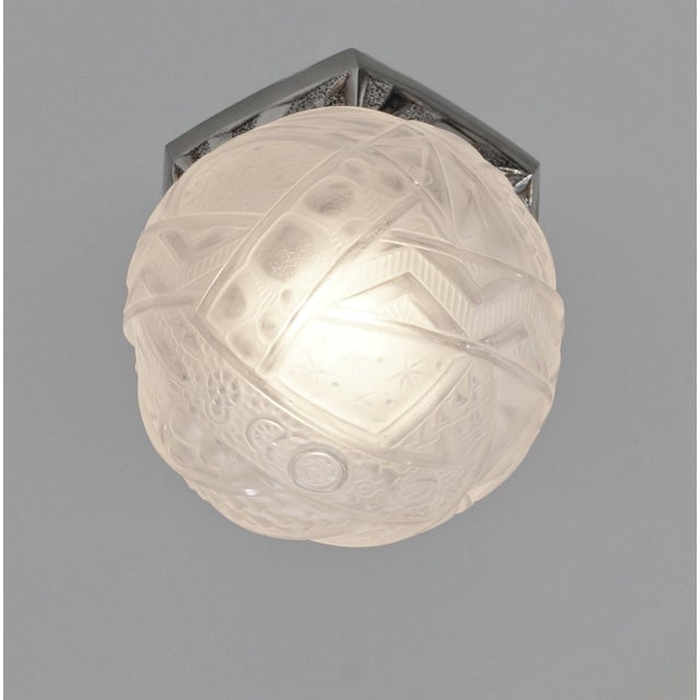1930s French Art Deco Flush Mount by Muller Freres France - A Pair For Sale - Image 6 of 11
