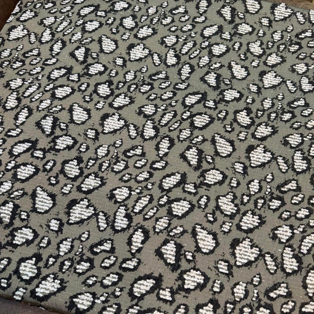 Woven Monochrome Leopard Motif Cushion Cover For Sale - Image 14 of 14