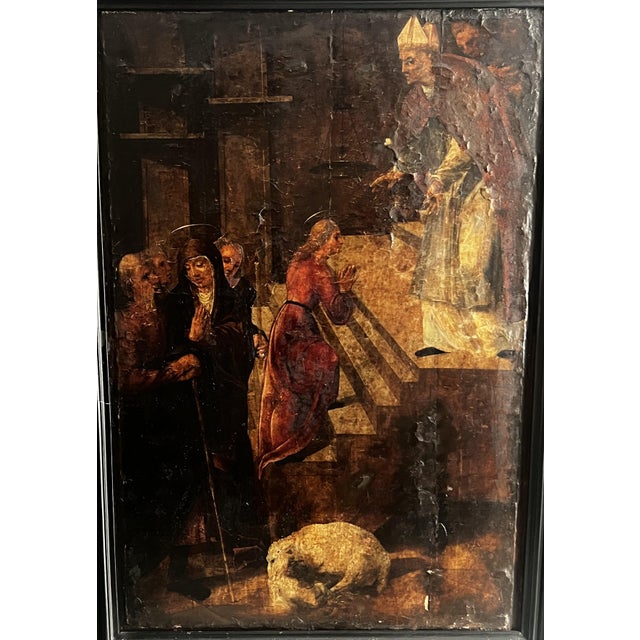 Spanish School Artist, The Presentation of the Virgin in the Temple, 1550, Oil Painting For Sale - Image 4 of 12