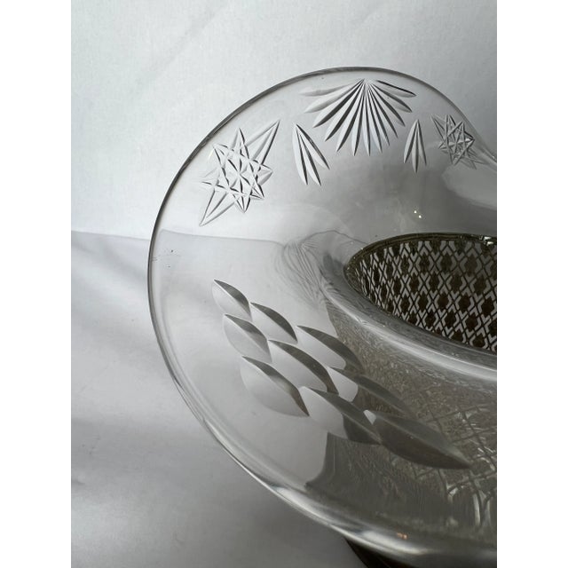 Early 20th Century French Gilt Bronze & American Brilliant Cut Glass Bride's Basket Centerpiece Va For Sale - Image 4 of 5