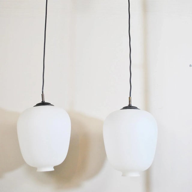 Black Opal Ceiling Lamp, 1950s For Sale - Image 8 of 11