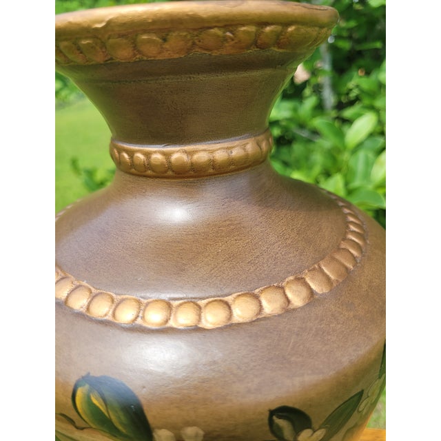 Late 20th Century Late 20th Century Hand-Painted Chinoiserie Bird & Blossom Trophy Urn Vase For Sale - Image 5 of 11