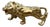 Solid Brass Roaring Lion Sculpture For Sale