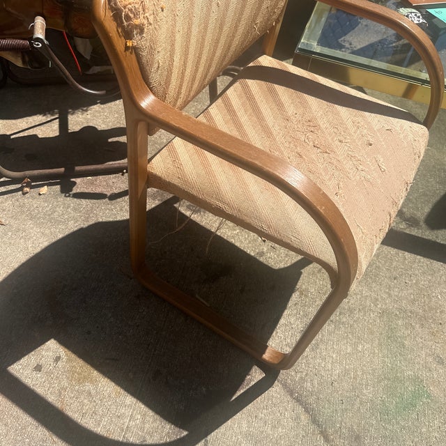 Vintage Scandinavian Wooden Covered Chair, Good Bones, Needs Reupholstery For Sale In Atlanta - Image 6 of 6