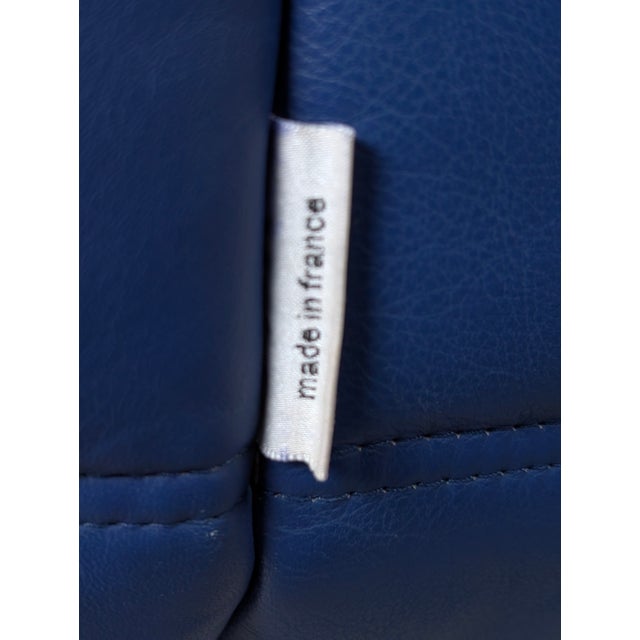 Vintage Togo Corner Sofa in French Blue Leather by Michel Ducaroy for Ligne Roset, 1980s For Sale - Image 6 of 16
