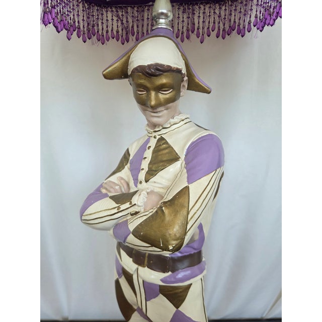 Art Deco Mid 20th Century Marbro Art Deco Revival Harlequin Figural Lamp For Sale - Image 3 of 17