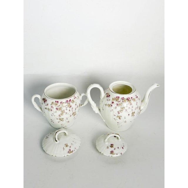 15th Century & Earlier Tea Service with Floral Decoration, France, 20th Century, Set of 2 For Sale - Image 5 of 11