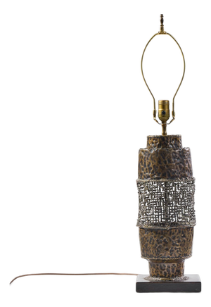 Mid 20th Century Marcello Fantoni Mid Century Modern Brutalist Copper Table Lamp